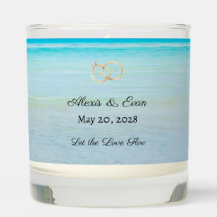 PERSONALIZED SCENTED BEACH WEDDING CANDLE