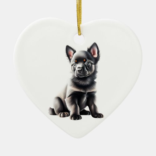 Personalized Schipperke Puppy Ceramic Ornament