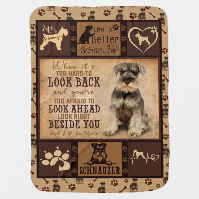 Personalized Schnauzer Dog Blanket Gift, Pet Owner (Front)