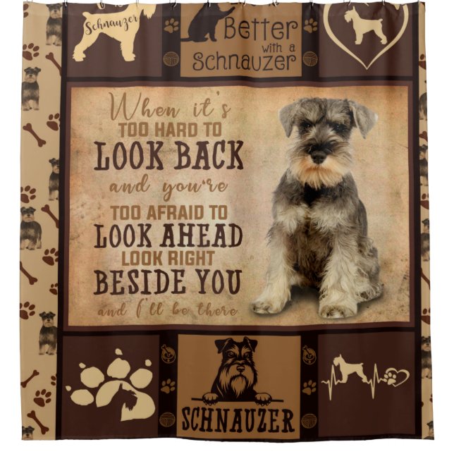 Personalized Schnauzer Dog Blanket Gift, Shower Curtain (Front)