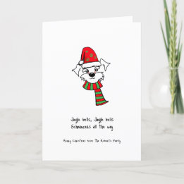 Personalized Schnauzer Dog Christmas Greeting Card