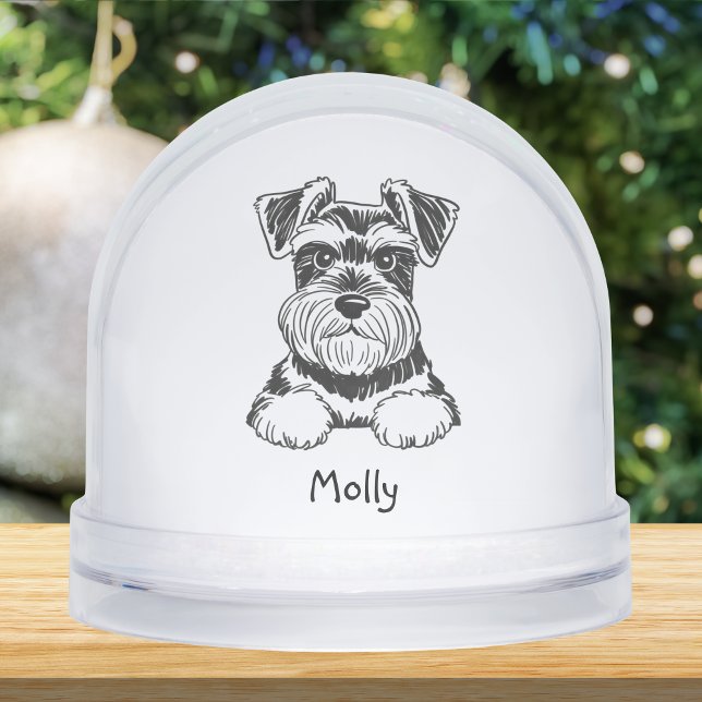 Personalized Schnauzer Dog Christmas Snow Globe (Creator Uploaded)