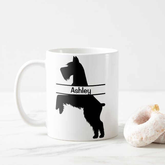 Personalized Schnauzer Pet Groomer Coffee Mug (With Donut)