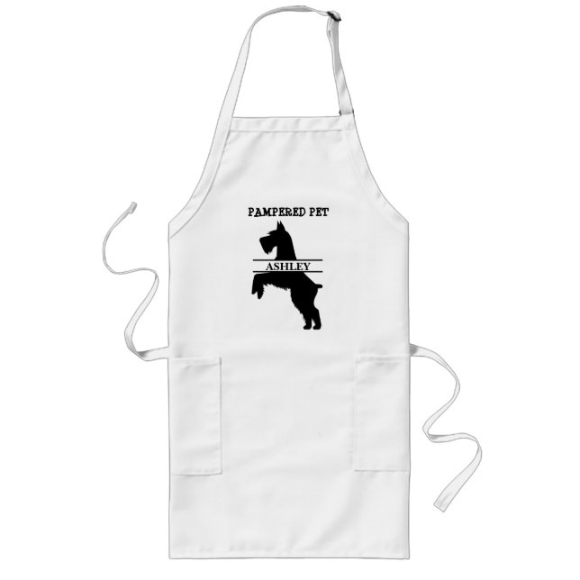 Personalized Schnauzer Pet Groomer Long Apron (Front)