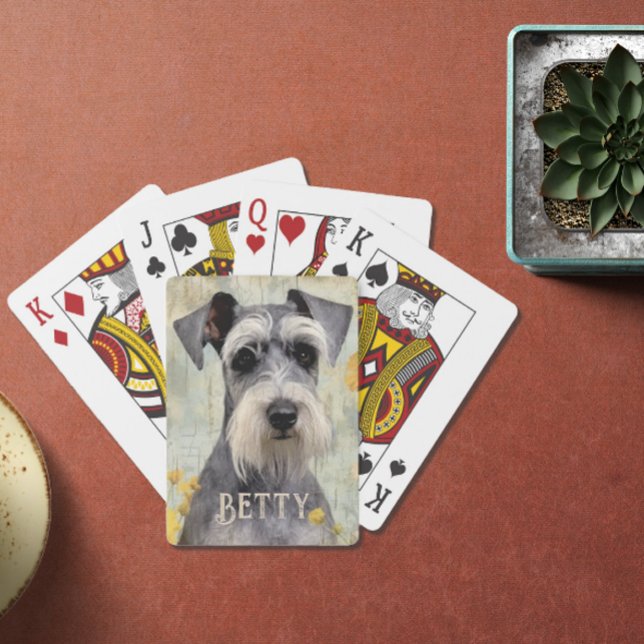 Personalized Schnauzer Poker Cards (Add a touch of cuteness to your card game with these pretty playing cards.)