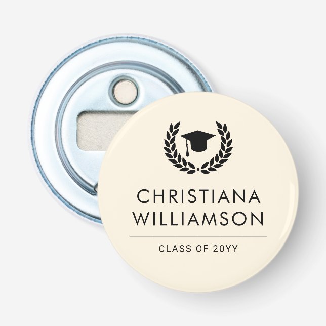 Personalized School and College Graduation Elegant Bottle Opener (Front)