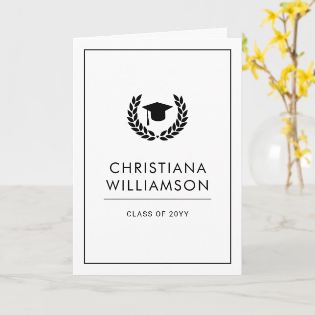 Personalized School and College Graduation Elegant Card (Yellow Flower)