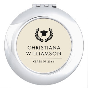Personalized School and College Graduation Elegant Compact Mirror