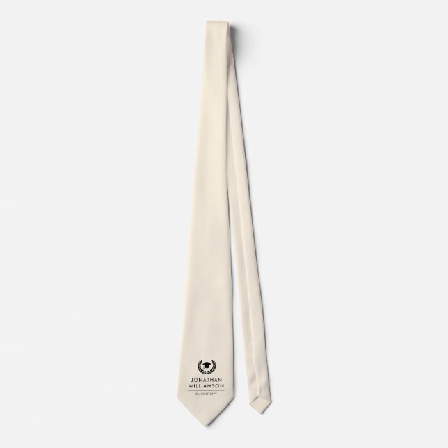 Personalized School and College Graduation Elegant Neck Tie (Front)