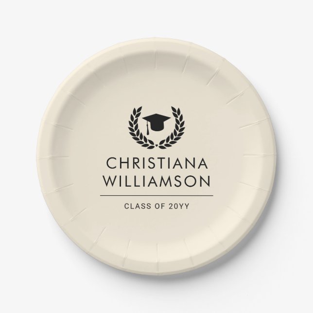Personalized School and College Graduation Elegant Paper Plates (Front)
