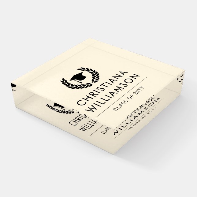 Personalized School and College Graduation Elegant Paperweight (Angled)