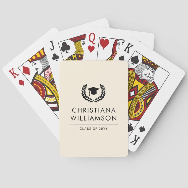 Personalized School and College Graduation Elegant Poker Cards (Back)