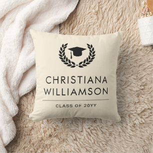 Personalized School and College Graduation Elegant Throw Pillow