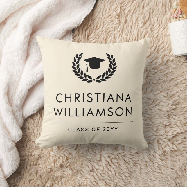 Personalized School and College Graduation Elegant Throw Pillow (Blanket)