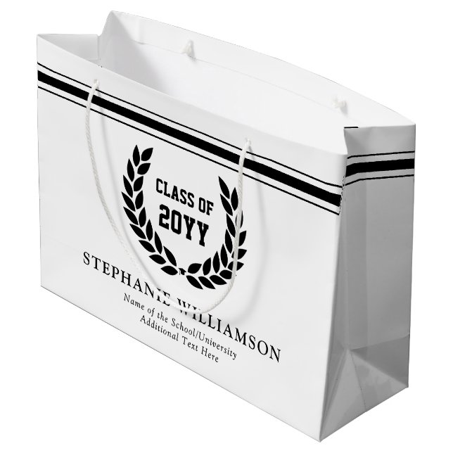 Personalized School and University Graduation  Large Gift Bag (Back Angled)