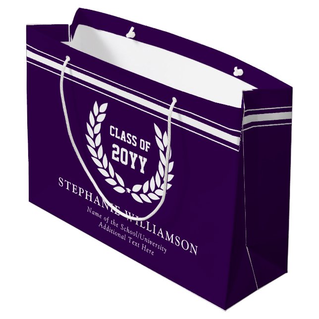 Personalized School and University Graduation  Large Gift Bag (Back Angled)