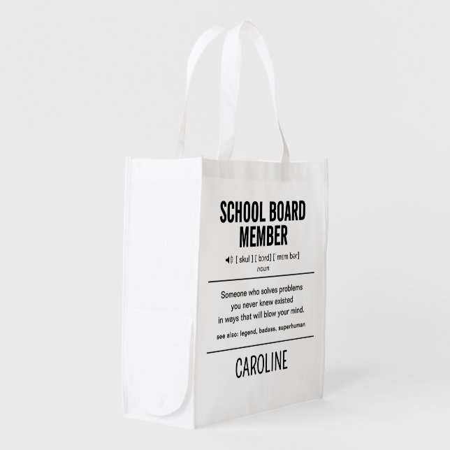 Personalized School Board Member Funny Grocery Bag (Front Side)