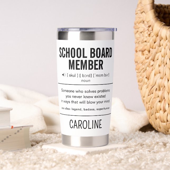 Personalized School Board Member Funny Insulated Tumbler (Living Room)