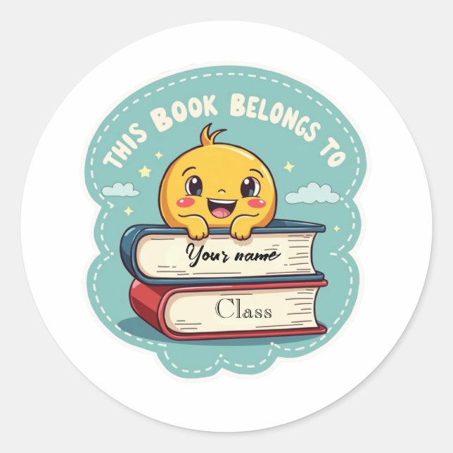 Personalized School Book Label Sticker (Front)