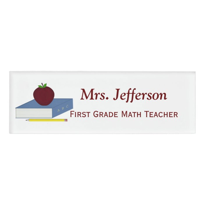 Personalized School Book Teachers Nametag Name Zazzle Com Personalized School Book Teachers Nametag Name Zazzle Com