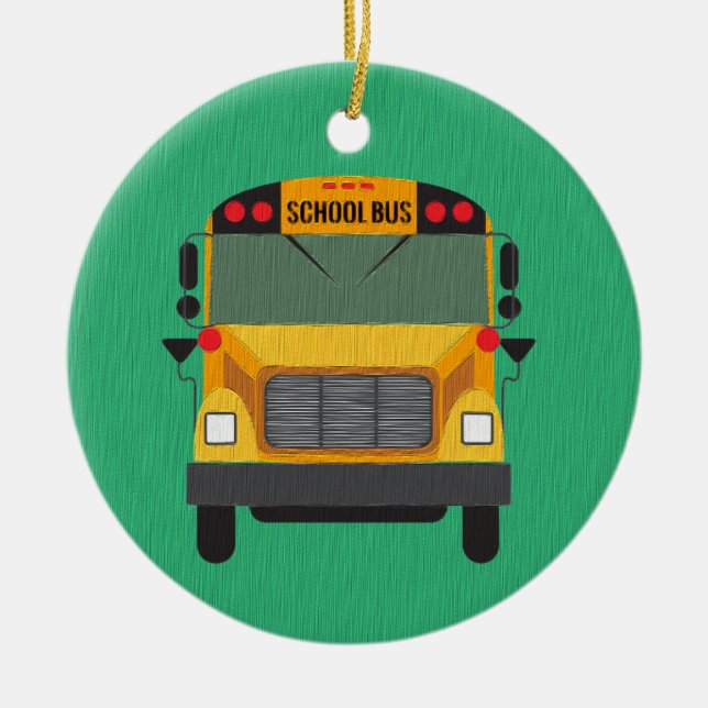 Personalized School Bus / Bus Driver Gift Ornament (Front)