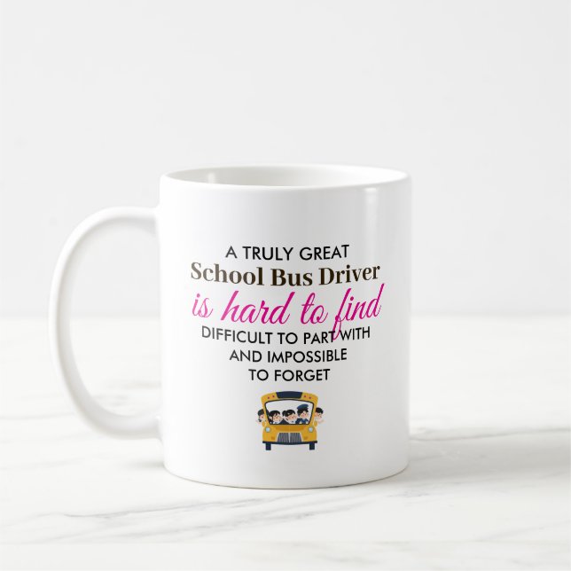 Personalized School Bus Driver Appreciation Gift Coffee Mug (Left)