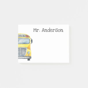 Personalized School Bus Driver Gift Post-it Notes