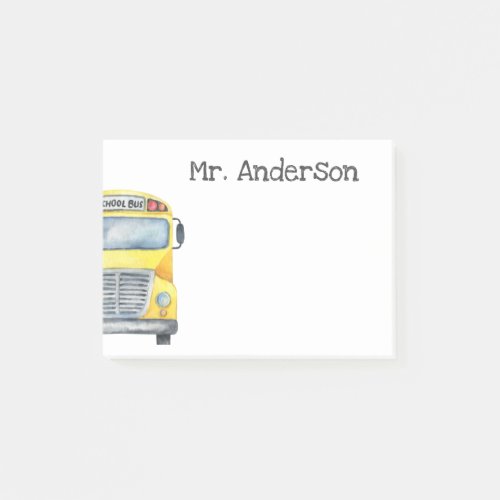 Personalized School Bus Driver Gift Post_it Notes