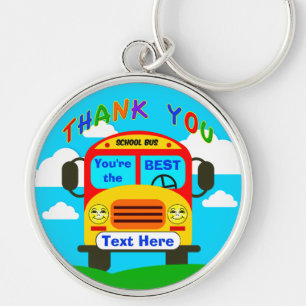 Personalized School Bus Driver Gifts Cheerful Keyc Keychain