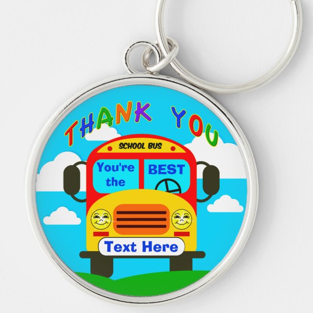 Personalized School Bus Driver Gifts Cheerful Keyc Keychain (Front)