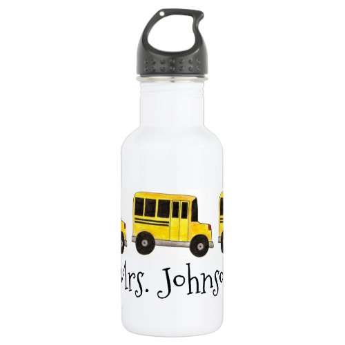 Personalized School Bus Driver Water Bottle