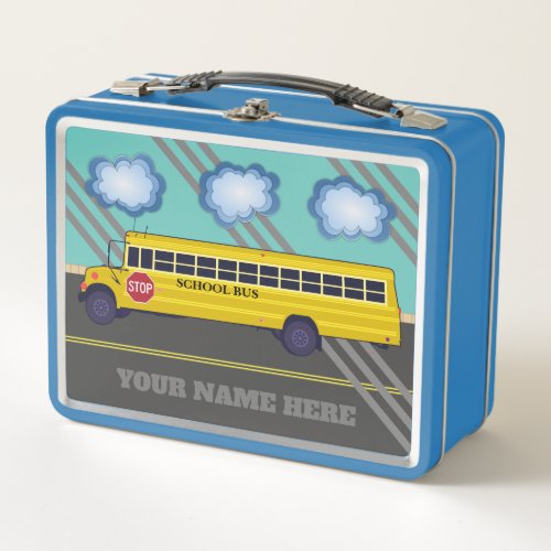 Personalized School Bus Metal Lunchbox