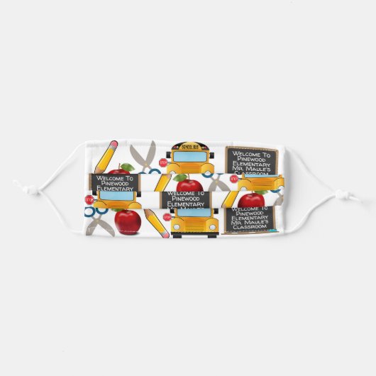 Personalized School Chalkboard Adult Cloth Face Mask (Front, Folded)