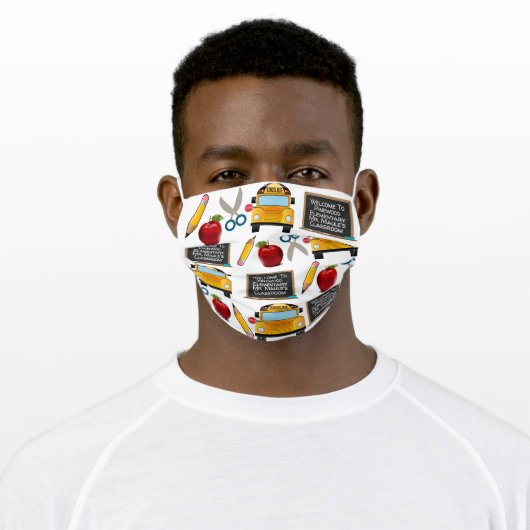 Personalized School Chalkboard Adult Cloth Face Mask (Worn)