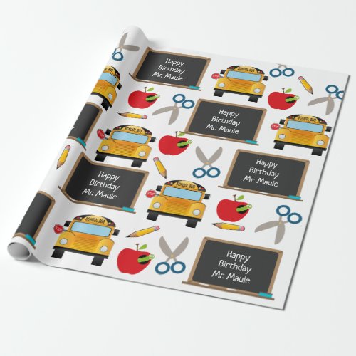 Personalized School Chalkboard Wrapping Paper