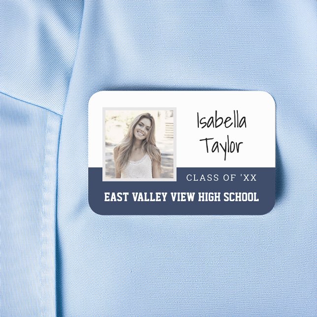 Personalized School Class Reunion Yearbook Photo Name Tag (Creator Uploaded)