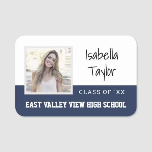 Personalized School Class Reunion Yearbook Photo Name Tag