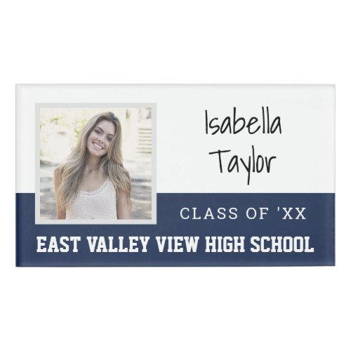 Personalized School Class Reunion Yearbook Photo Name Tag