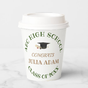 Personalized School College Graduation Celebration Paper Cups