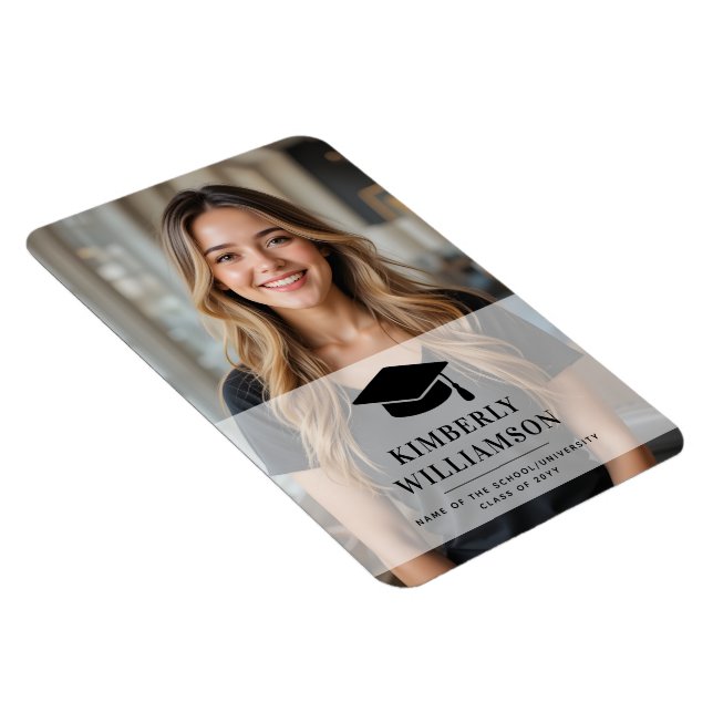 Personalized School College Graduation Photo Magnet (Right Side)