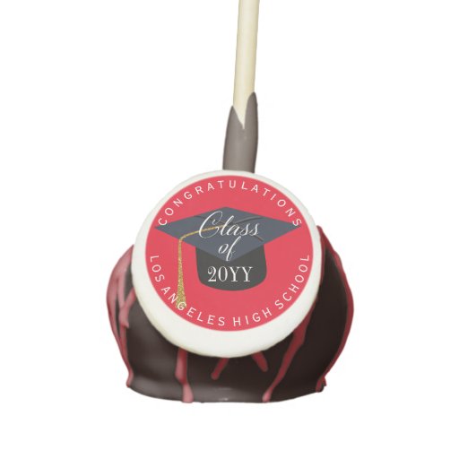 Personalized School Color and Name Graduation Cake Pops