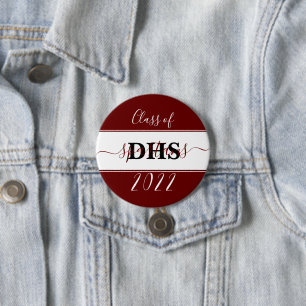 Personalized school colorblock Graduation Button