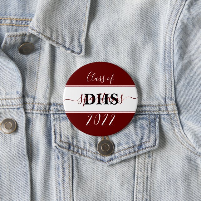Personalized school colorblock Graduation Button (In Situ)