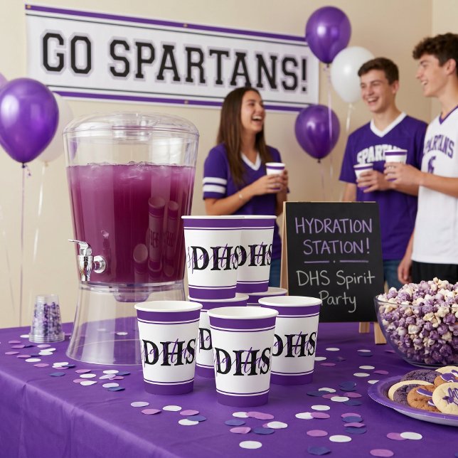 Personalized school colorblock  paper cups (Creator Uploaded)