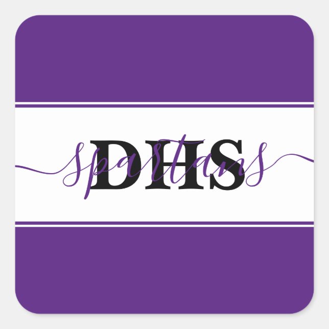 Personalized school colorblock  square sticker (Front)