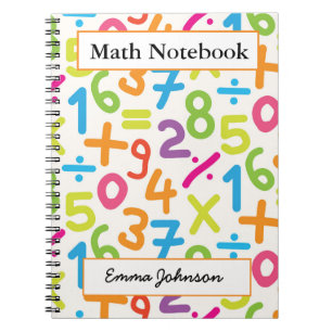 Personalized School Colorful Numbers Math Notebook
