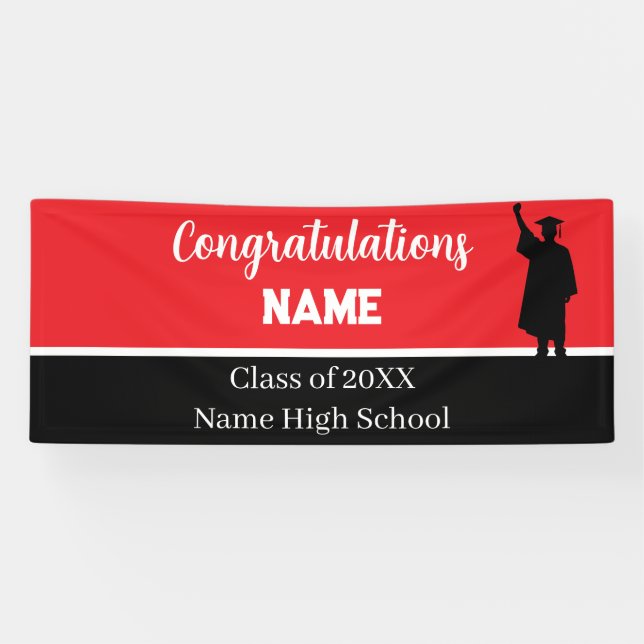 Personalized School Colors Graduation Banner (Horizontal)
