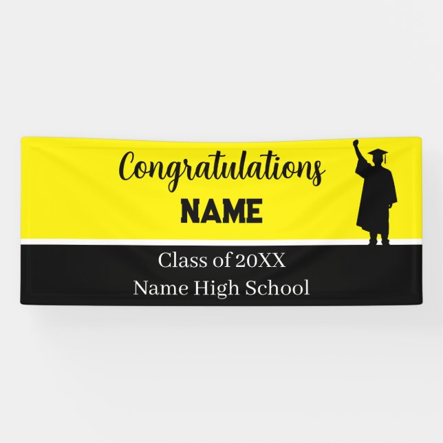 Personalized School Colors Graduation Banner (Horizontal)