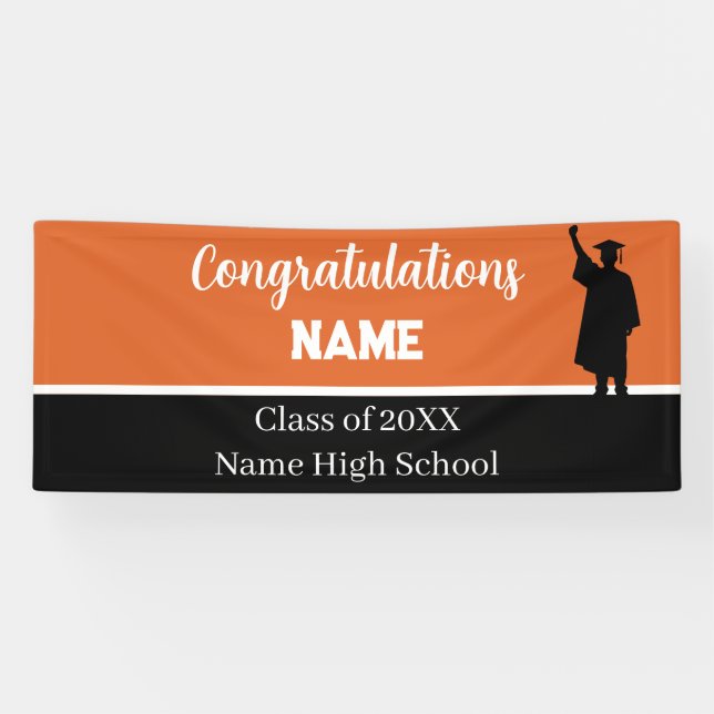 Personalized School Colors Graduation Banner (Horizontal)