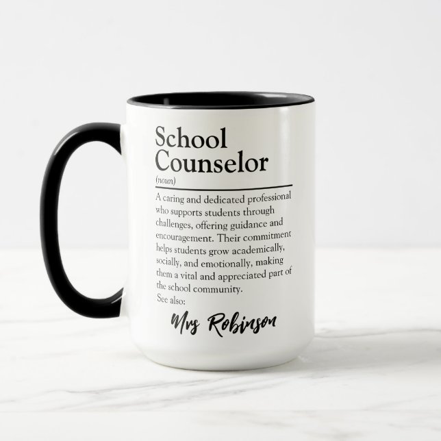 Personalized School Counselor Definition Mug (Left)
